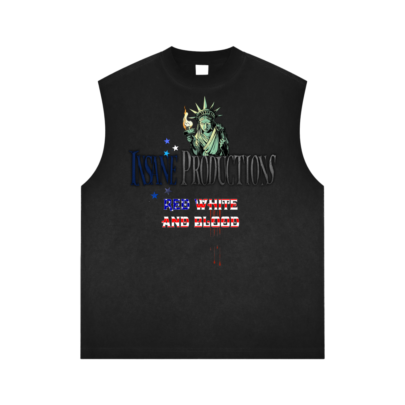 Red White and Blood Reverse Washed Tank Top